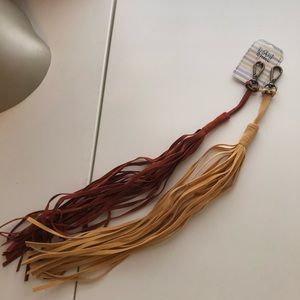 T-shirt & jeans brand suede leather purse tassel - set of 2